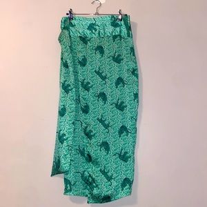 Cheetah green skirt. With slit